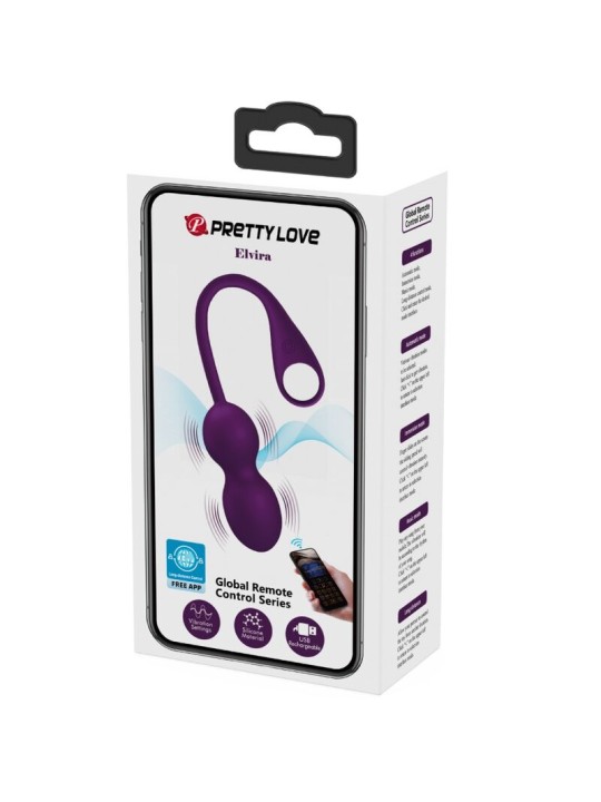 PRETTY LOVE - ELVIRA KEGEL BALLS APP CONTROL REMOTO MORADO