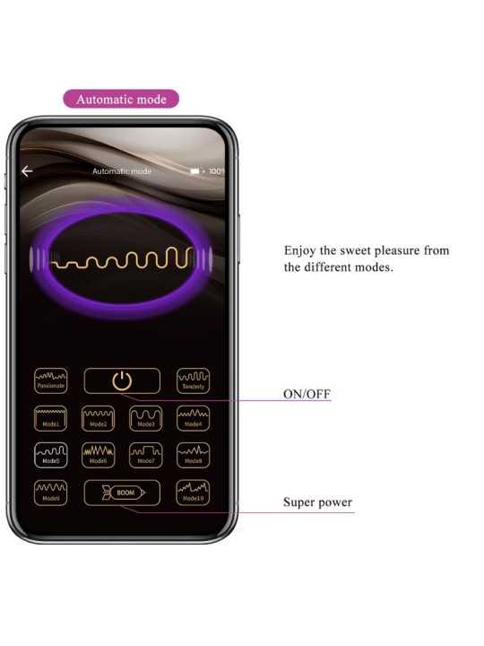 PRETTY LOVE - ELVIRA KEGEL BALLS APP CONTROL REMOTO MORADO