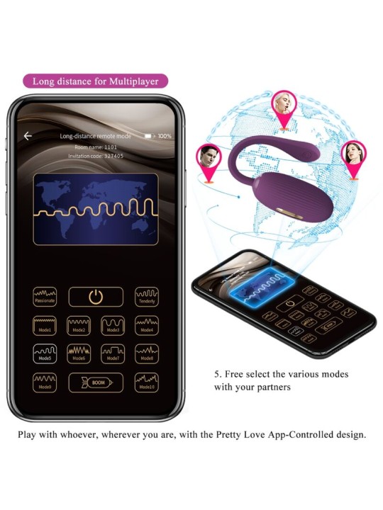 PRETTY LOVE - DOREEN HUEVO VIBRADOR RECARGABLE LILA