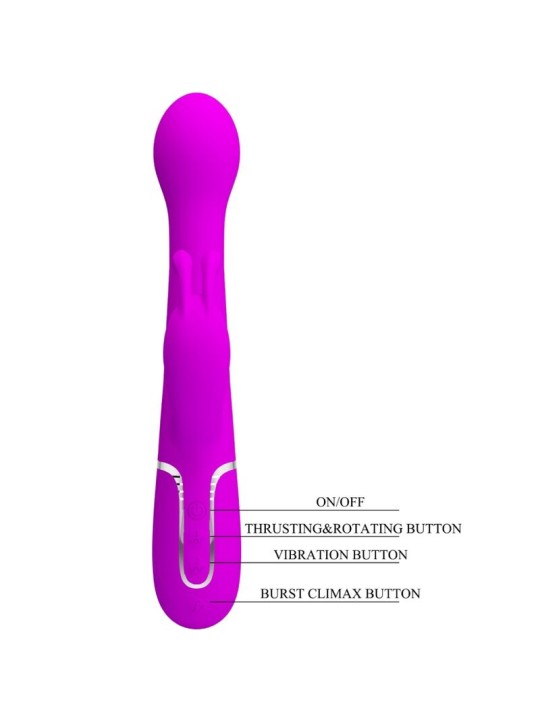 PRETTY LOVE - DEJON RABBIT VIBRATOR 3 IN 1 MULTIFUNKTIONSVIOLETT