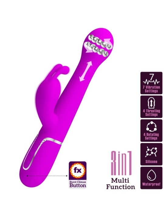 PRETTY LOVE - DEJON RABBIT VIBRATOR 3 IN 1 MULTIFUNKTIONSVIOLETT