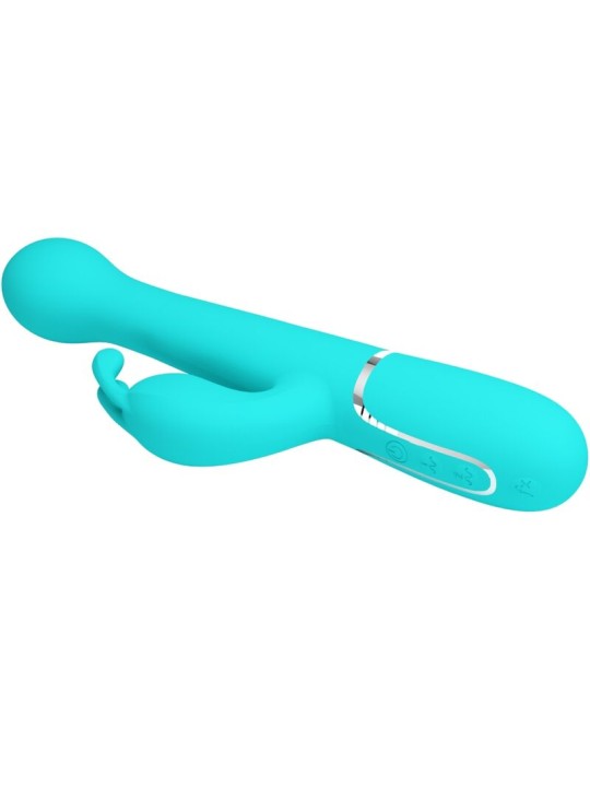 PRETTY LOVE - VIBRADOR COELHO DEJON 3 EM 1 MULTIFUNO AQUA VERDE