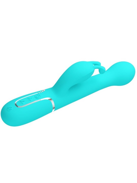 PRETTY LOVE - VIBRADOR COELHO DEJON 3 EM 1 MULTIFUNO AQUA VERDE