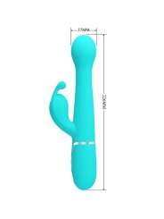 PRETTY LOVE - VIBRADOR COELHO DEJON 3 EM 1 MULTIFUNO AQUA VERDE