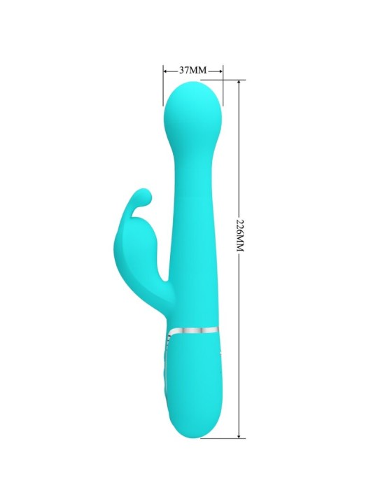 PRETTY LOVE - DEJON RABBIT VIBRATOR 3 IN 1 MULTIFUNKTIONS-AQUAGRÜN
