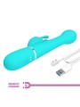 PRETTY LOVE - VIBRADOR COELHO DEJON 3 EM 1 MULTIFUNO AQUA VERDE