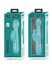 PRETTY LOVE - VIBRADOR COELHO DEJON 3 EM 1 MULTIFUNO AQUA VERDE