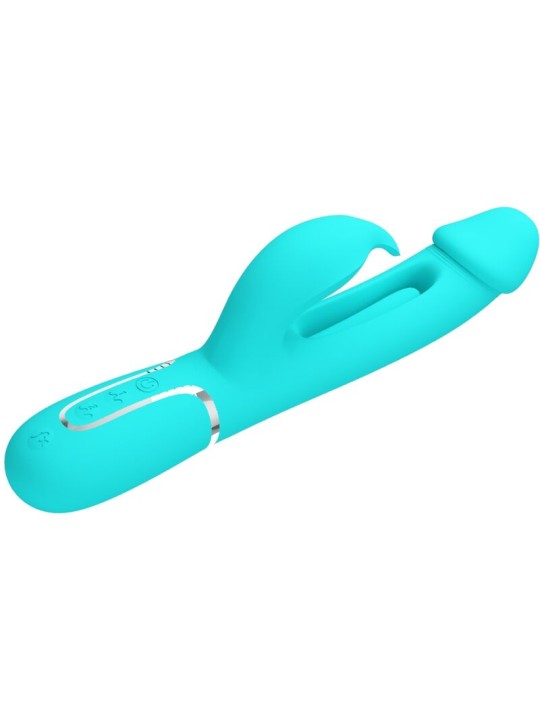PRETTY LOVE - VIBRATEUR DEJON RABBIT 3 EN 1 MULTIFONCTION VERT AQUA