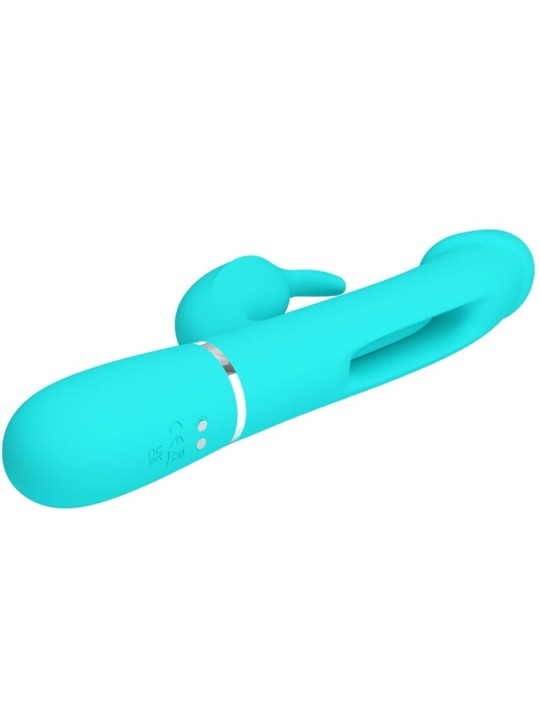 PRETTY LOVE - VIBRATEUR DEJON RABBIT 3 EN 1 MULTIFONCTION VERT AQUA