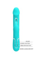 PRETTY LOVE - VIBRATEUR DEJON RABBIT 3 EN 1 MULTIFONCTION VERT AQUA