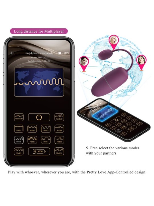 PRETTY LOVE - NYMPH VIBRIERENDES EI APP-GESTEUERT LILA
