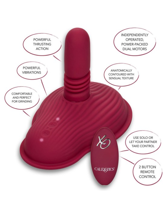 CALEXOTICS - RIDER MASSAGER DOUBLE MOTOR REMOTE CONTROL RED