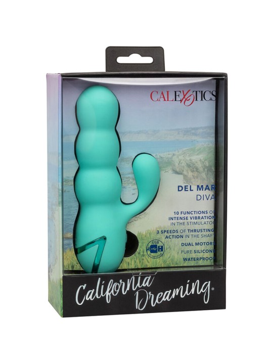CALEXOTICS - VIBRATORE DEL MAR DIVA RABBIR AQUA GREEN DI CALIFORNIA DR