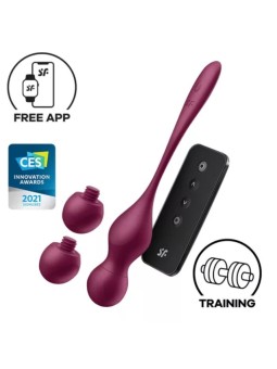 SATISFYER - LOVE BIRDS VARY VIBRATING BALLS FREE APP WINE RED