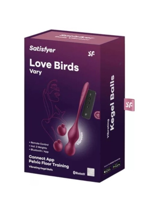 SATISFYER - LOVE BIRDS VARY VIBRIERENDE KUGELN KOSTENLOSE APP WEINROT