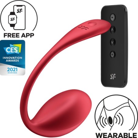 SATISFYER - SHINY PETAL ESTIMULADOR DE CONTROLE REMOTO G POINT VERMELH