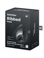 SATISFYER - RIBBED PETAL ESTIMULADOR PUNTO G CONTROL REMOTO NEGRO APP 