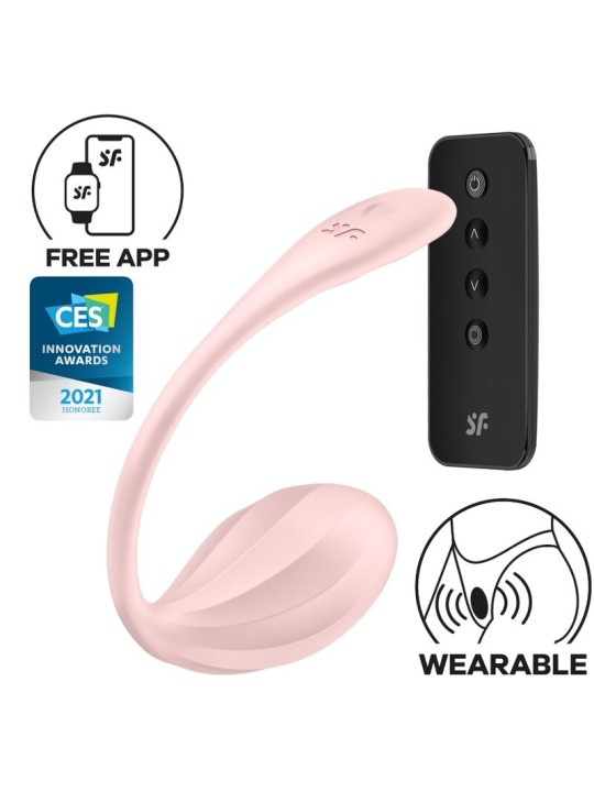 SATISFYER - RIBBED PETAL ESTIMULADOR PUNTO G CONTROL REMOTO ROSA APP G