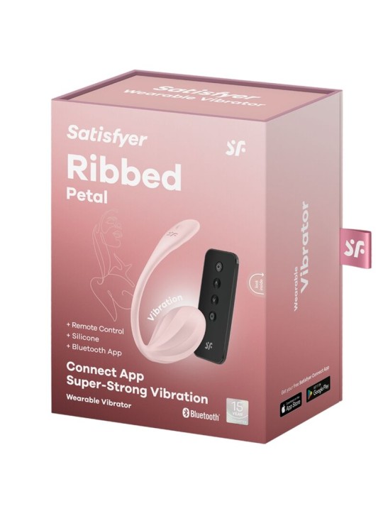 SATISFYER - RIBBED PETAL G POINT REMOTE CONTROL STIMULATOR ROSE FREE A