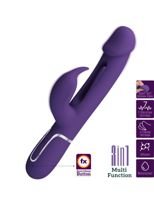 PRETTY LOVE - VIBRATEUR MULTIFONCTION 3 EN 1 KAMPAS RABBIT AVEC LANGUE