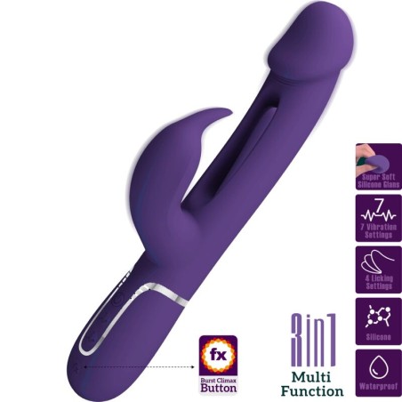 PRETTY LOVE - KAMPAS RABBIT 3 IN 1 MULTIFUNKTIONSVIBRATOR MIT ZUNGE VI