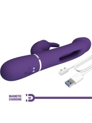 PRETTY LOVE - KAMPAS VIBRADOR RABBIT 3 EN 1 MULTIFUNCIÓN CON LENGUA VI