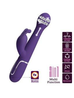 PRETTY LOVE - DEJON RABBIT VIBRATOR 3 IN 1 MULTIFUNKTIONS-LILA