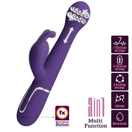 PRETTY LOVE - DEJON 3 IN 1 MULTIFUNCTIONELE KONIJNENVIBRATOR PAARS