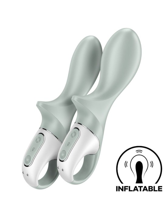 SATISFYER - LUCHTPOMP BOOTY 3 OPBLAASBARE ANALE VIBRATOR GROEN GRIJS