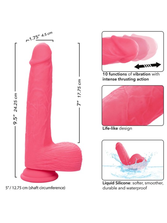 CALEXOTICS - STUDS VIBRADOR REALISTA 10 VIBRAÇÕES ROSA
