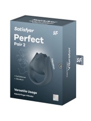 SATISFYER - PERFECT PAIR 2 MULTIVIBRADOR 2 EN 1 ANILLO PARA PENE & EST
