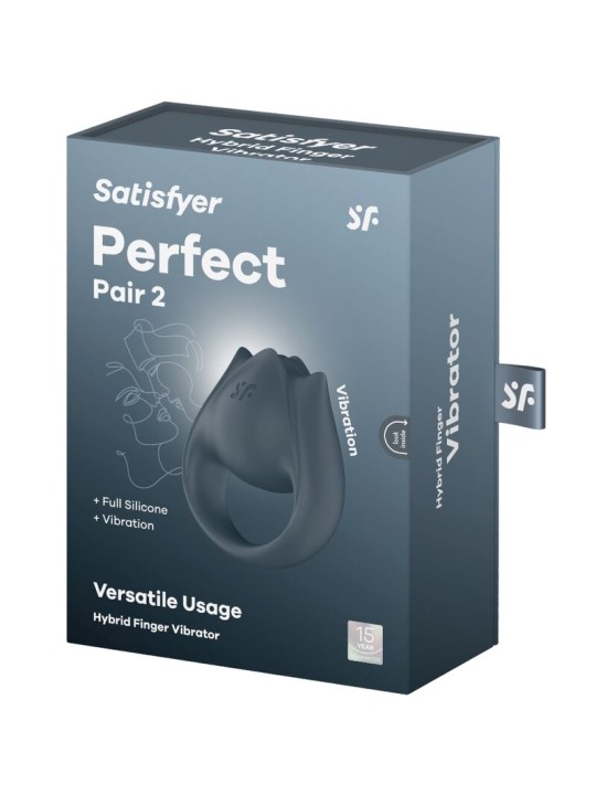 SATISFYER - PERFECT PAIR 2 MULTIVIBRADOR 2 EN 1 ANILLO PARA PENE & EST