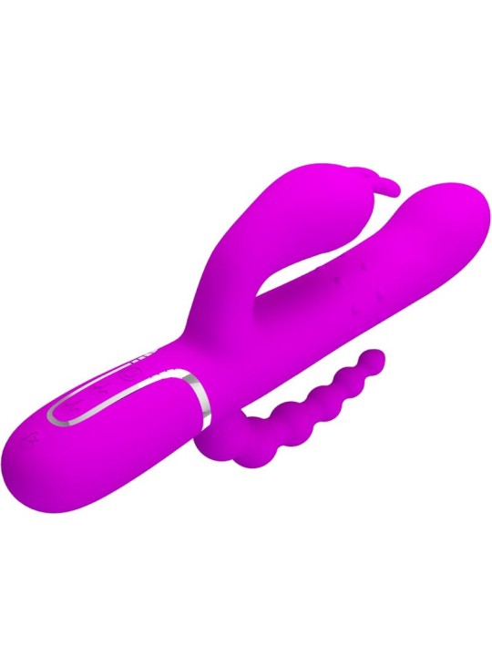 PRETTY LOVE - CAMMY TRIPLE VIBRATEUR MULTIFONCTION 4 EN 1 ROSE