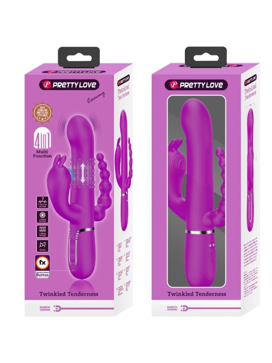 PRETTY LOVE - CAMMY TRIPLE VIBRATEUR MULTIFONCTION 4 EN 1 ROSE