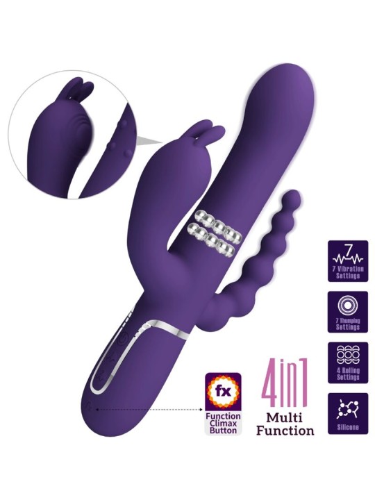 PRETTY LOVE - CAMMY TRIPLE VIBRATEUR MULTIFONCTION 4 EN 1 VIOLET