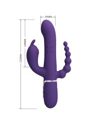 PRETTY LOVE - CAMMY VIBRATORE TRIPLO MULTIFUNZIONE 4 IN 1 VIOLA
