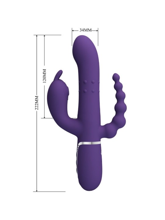 PRETTY LOVE - CAMMY TRIPLO VIBRADOR MULTIFUNÇÃO 4 EM 1 ROXO