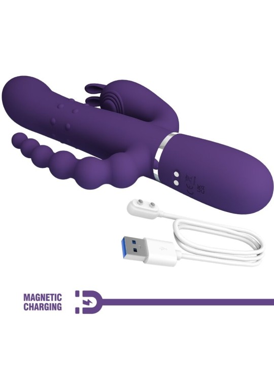 PRETTY LOVE - CAMMY TRIPLO VIBRADOR MULTIFUNÇÃO 4 EM 1 ROXO