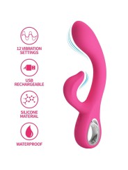 PRETTY LOVE - VIBRATEUR FRITZ RABBIT 12 VIBRATIONS ROSE