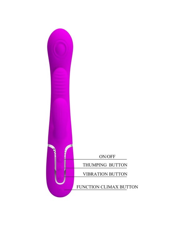 PRETTY LOVE - SHANIA TRIPLE RABBIT VIBRADOR MULTIFUNCIONAL ROSA