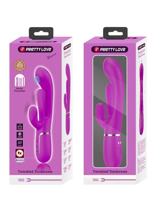 PRETTY LOVE - SHANIA TRIPLE RABBIT VIBRADOR MULTIFUNCIONAL ROSA