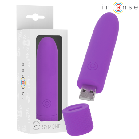 INTENSE - SYMONE USB RECHARGEABLE VIBRATING BULLET 8 VIBRATIONS PURPLE