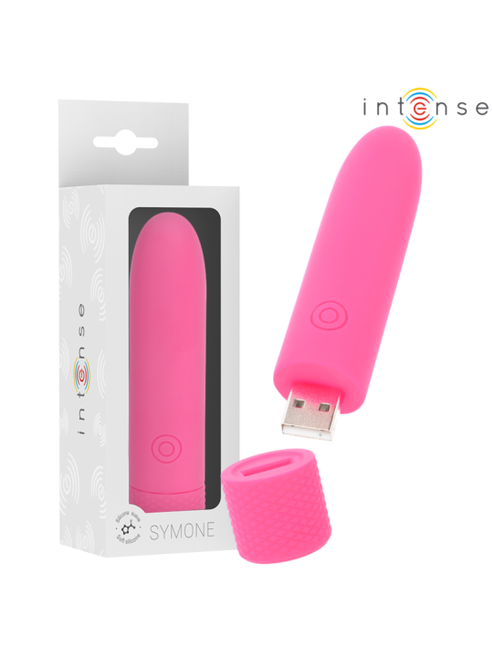 INTENSE - SYMONE BULLET VIBRANT RECHARGEABLE USB 8 VIBRATIONS ROSE 10 