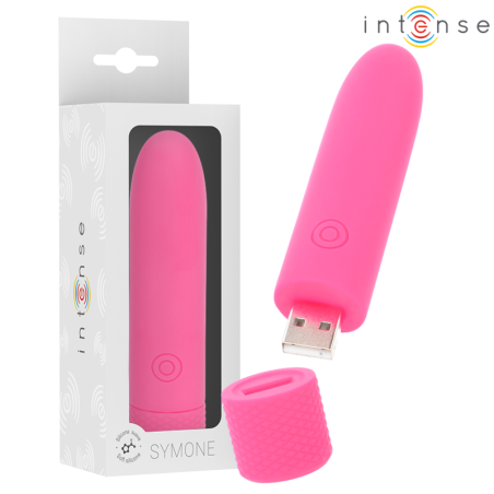 INTENSE - SYMONE BULLET VIBRANT RECHARGEABLE USB 8 VIBRATIONS ROSE 10 