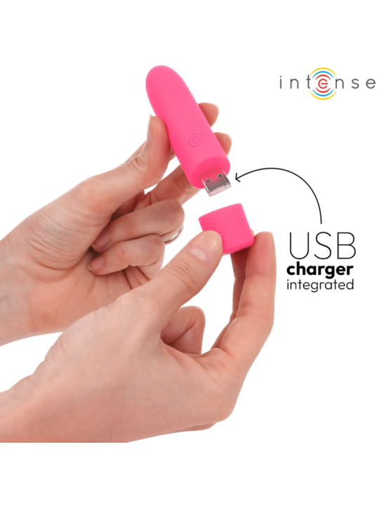 INTENSE - SYMONE USB RICARICABILE VIBRANTE BULLET 8 VIBRAZIONI ROSA 10
