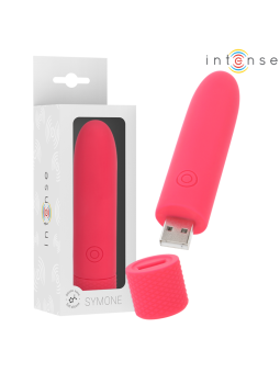 INTENSE - SYMONE USB RECARREGÁVEL VIBRATÓRIA BULLET 8 VIBRAÇÕES VERMEL