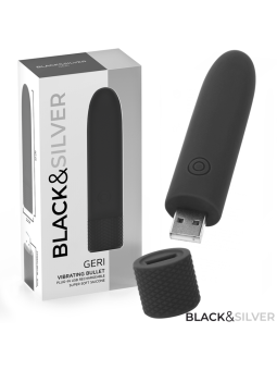 BLACK & SILVER - GERI BALA VIBRADORA RECARGABLE POR USB 8 VIBRACIONES 