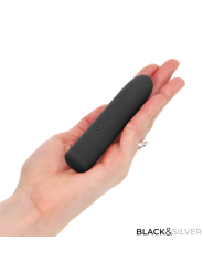BLACK & SILVER - GERI USB RECHARGEABLE VIBRATING BULLET 8 VIBRATIONS B