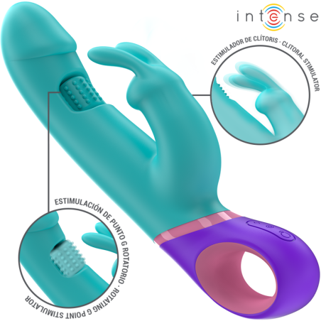 INTENSE - MONICA VIBRATEUR RABBIT AVEC STIMULATEUR DE POINT G ROTATIF 