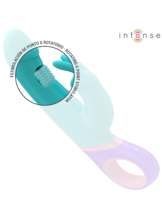 INTENSE - MONICA VIBRATORE RABBIT CON STIMOLATORE G-SPOT ROTANTE BLU